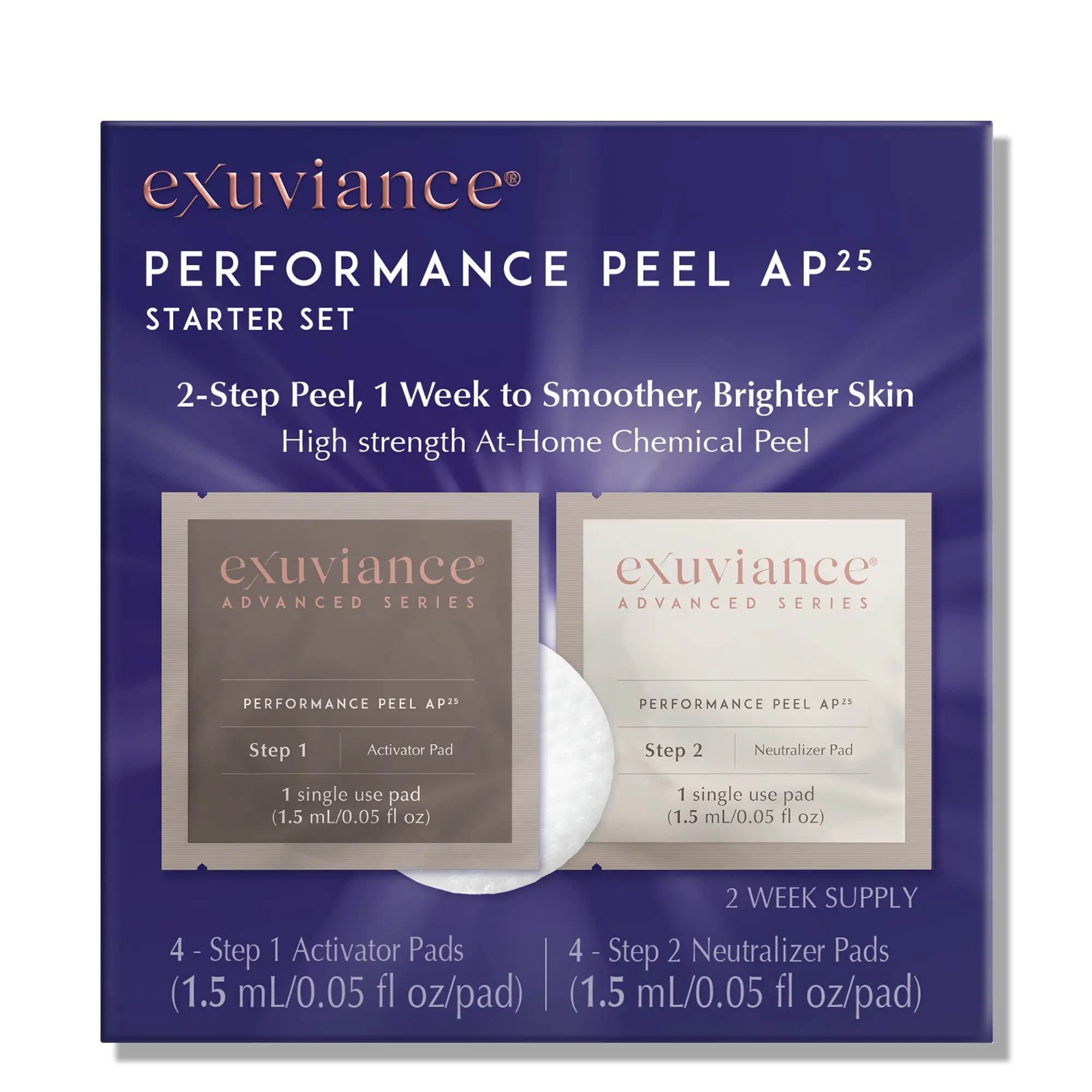 EXUVIANCE Performance Peel AP25, At-Home Chemical Peel with Glycolic Acid,  Mandelic and Polyhydroxy Acids Skincare Radiant