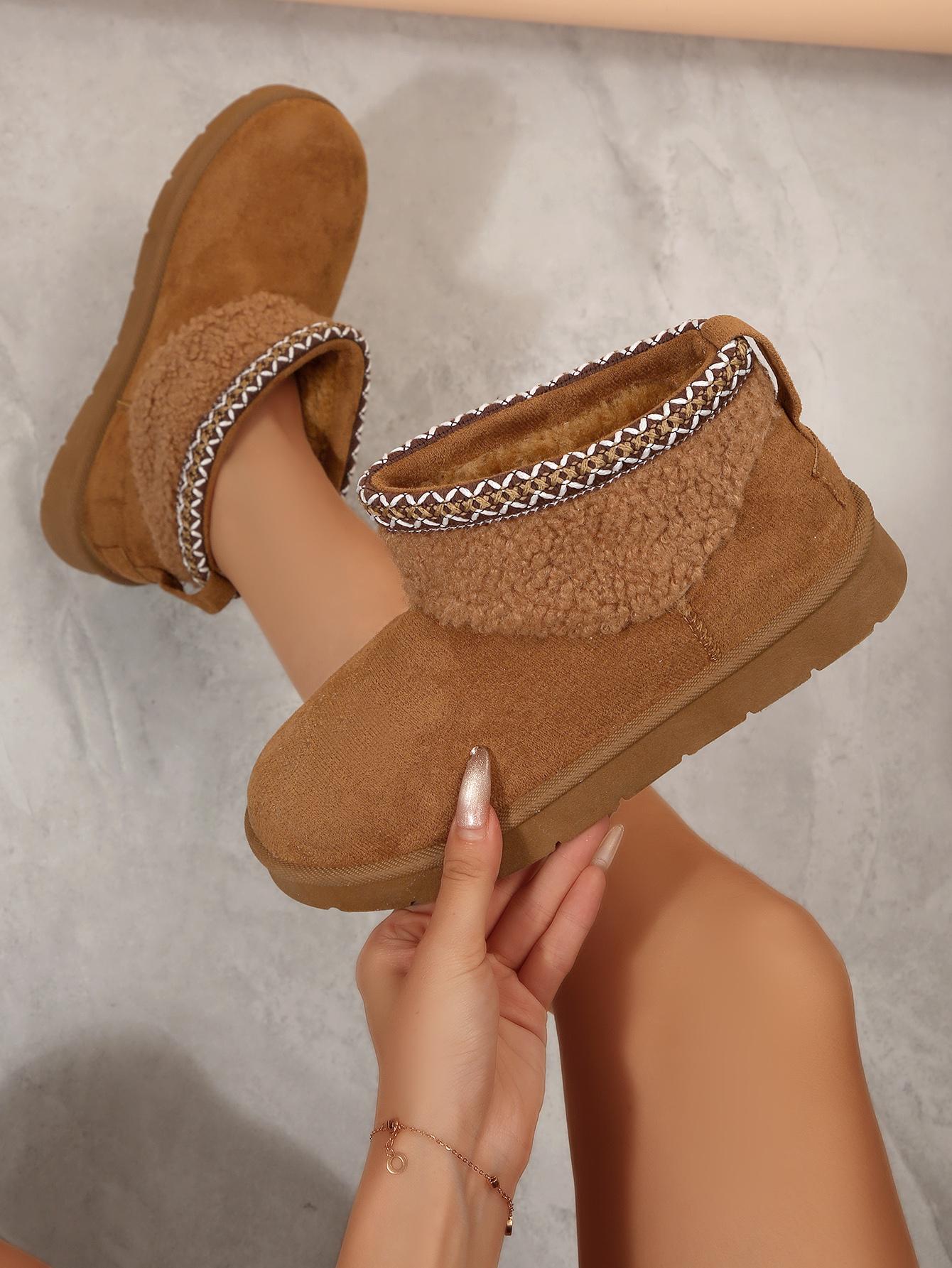 Mysoft Women's Simple Warm Snow Boots, Winter Outdoor Shoe, Womensfashion Footwear, Cozy Boots for Women, Perfect Valentine's Day Gift  Walking Shoes  Girl