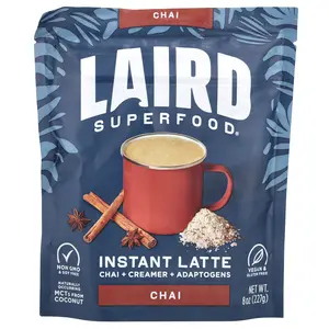 Laird Superfood Instant Latte, Chai + Creamer + Adaptogens, Chai, 8 oz (227 g)