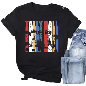Tally Hall Vintage Band Tee - Retro Color Block Indie Rock Shirt for Music Lovers Cotton Fit