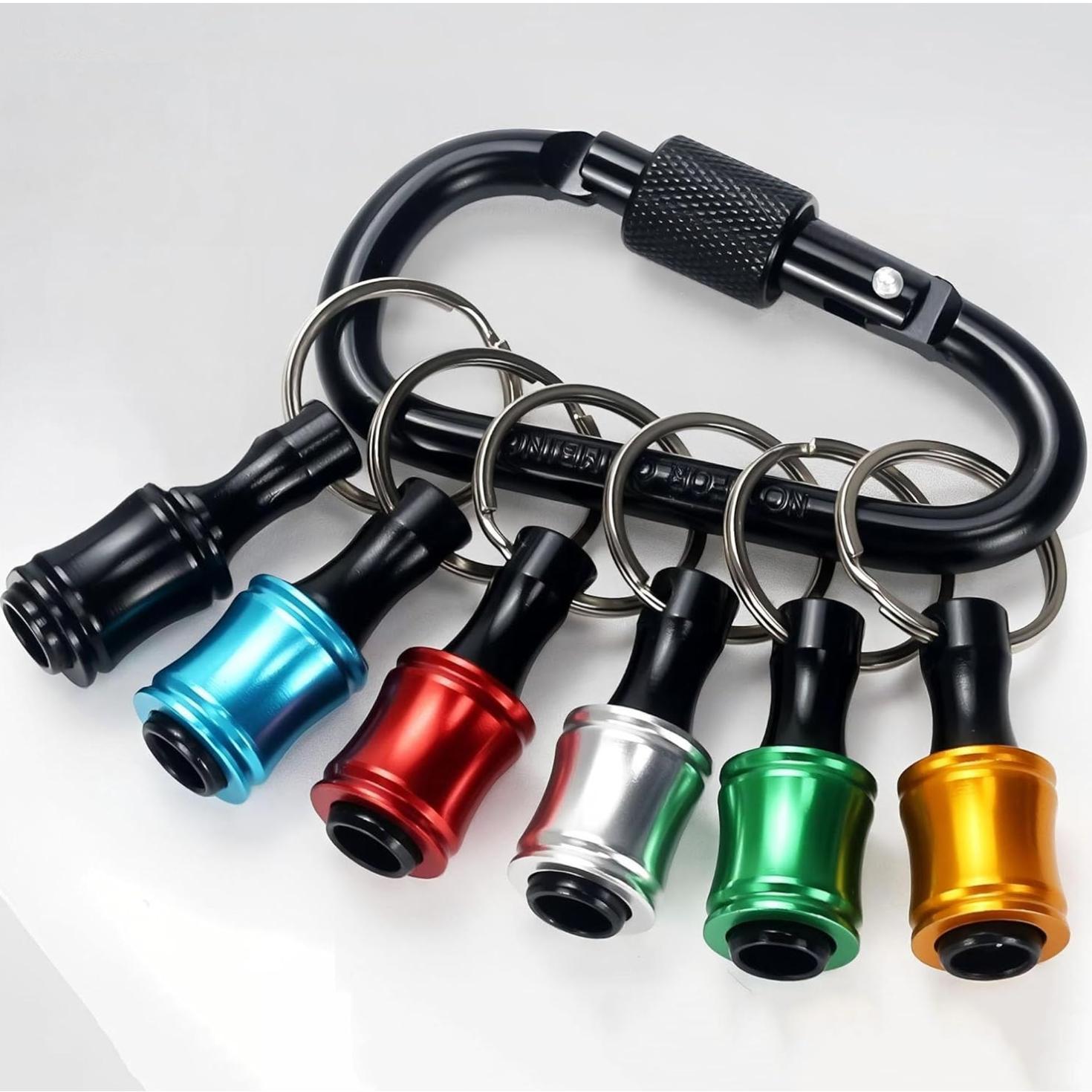 6 PCS Bit Holders 1/4 Socket, Hex Shank Screwdriver Bit Holder for Impact Driver Drill Bit Keychain Extension Bar Quick Release Easy Change, Screwdriver Bit Holders for Tools & Home Improvement Gift