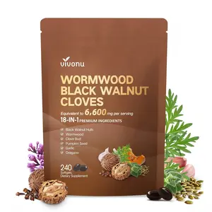 Wormwood Black Walnut Cloves Capsules 240 Count 80-Day Supply Premium Formula for Metabolism & Energy Boost Natural Healthcare Supplement for Fitness & Dietary Needs