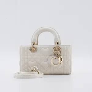 Pre-owned Dior lambskin Crossbody Bags Lady D JOY Silver mini top handle Bag Bgp211571