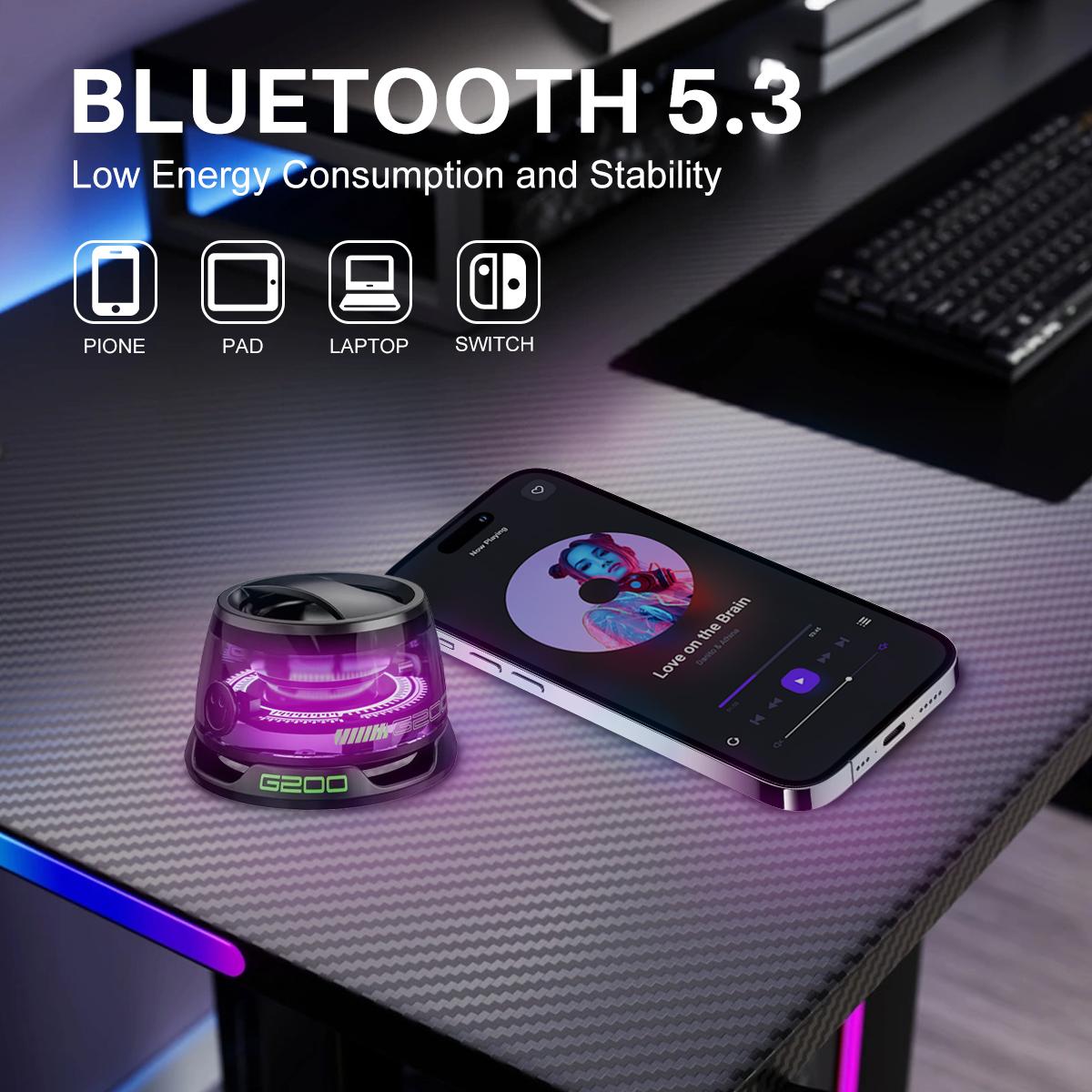 JUSIEX Magnetic Mini Bluetooth Speaker, RGB Light, TWS Stereo, Portable ...
