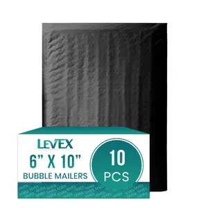 Levex - #0000 4" x 6" [10 Pack] Blue Poly Bubble Mailers, Padded Envelope Mailers, Packing Envelope & Mailing Bags for Shipping