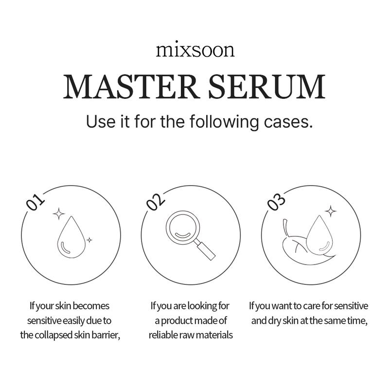 [mixsoon Official Shop] Master Serum 2.02 fl.oz / 60ml - Moisturizing Facial Serum Centella Panthenol for Sensitive Skin, Korean Skin Care