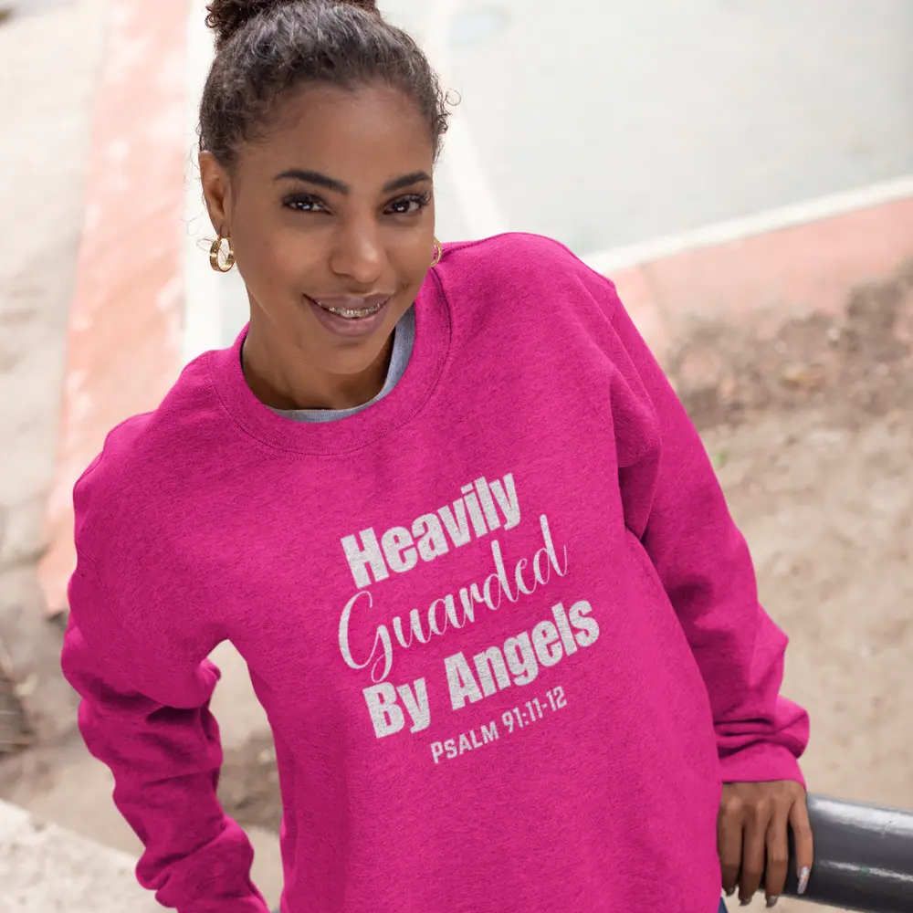 Heavily Guarded By Angels Unisex Heavy Blend™ Crewneck Sweatshirt