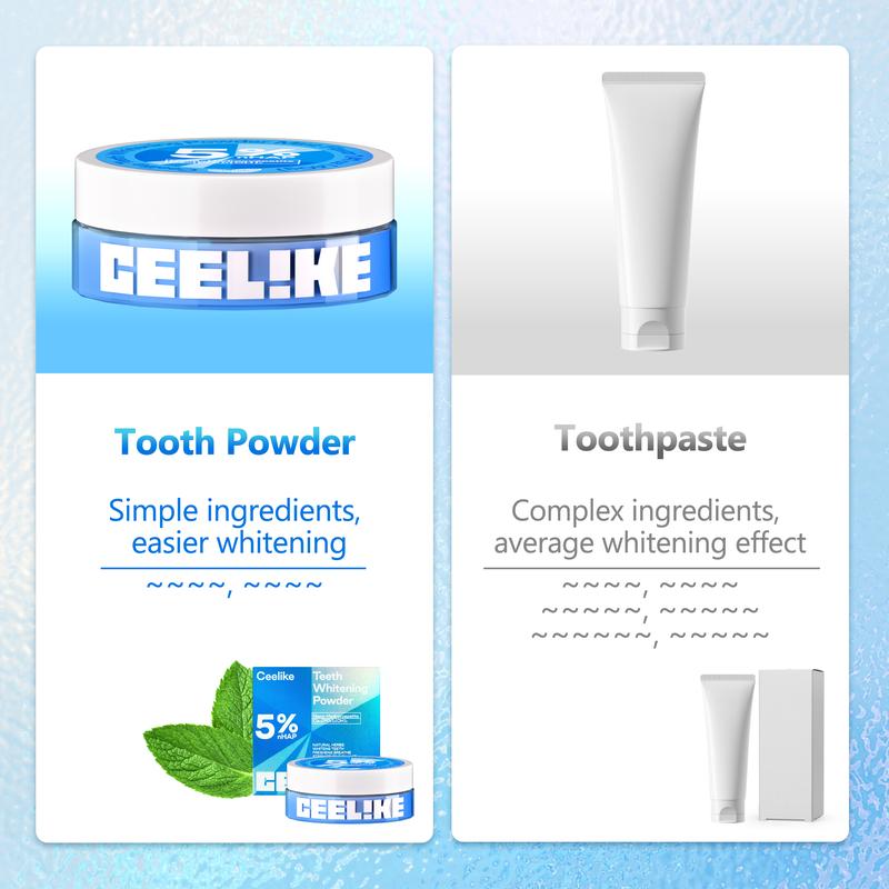 Ceelike Teeth Whitening Powder | Strengthens Teeth · Natural Whitening · Fresh Breath