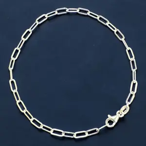925 Sterling Silver Paperclip Link Bracelet