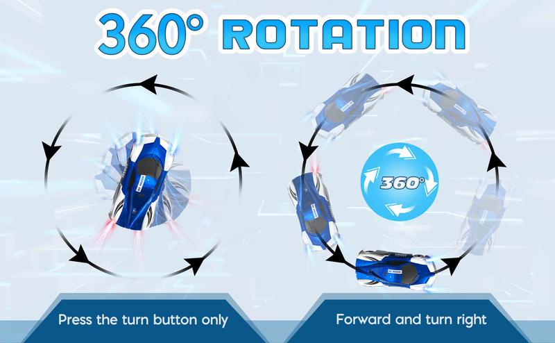 Wall Climbing Car, Electric Remote Toy Racing, with LED Light High-Speed Hobby Toy Vehicle, RC Car Gifts for Age 3 4 5 6 7 8 9 Year Old Boys Girls