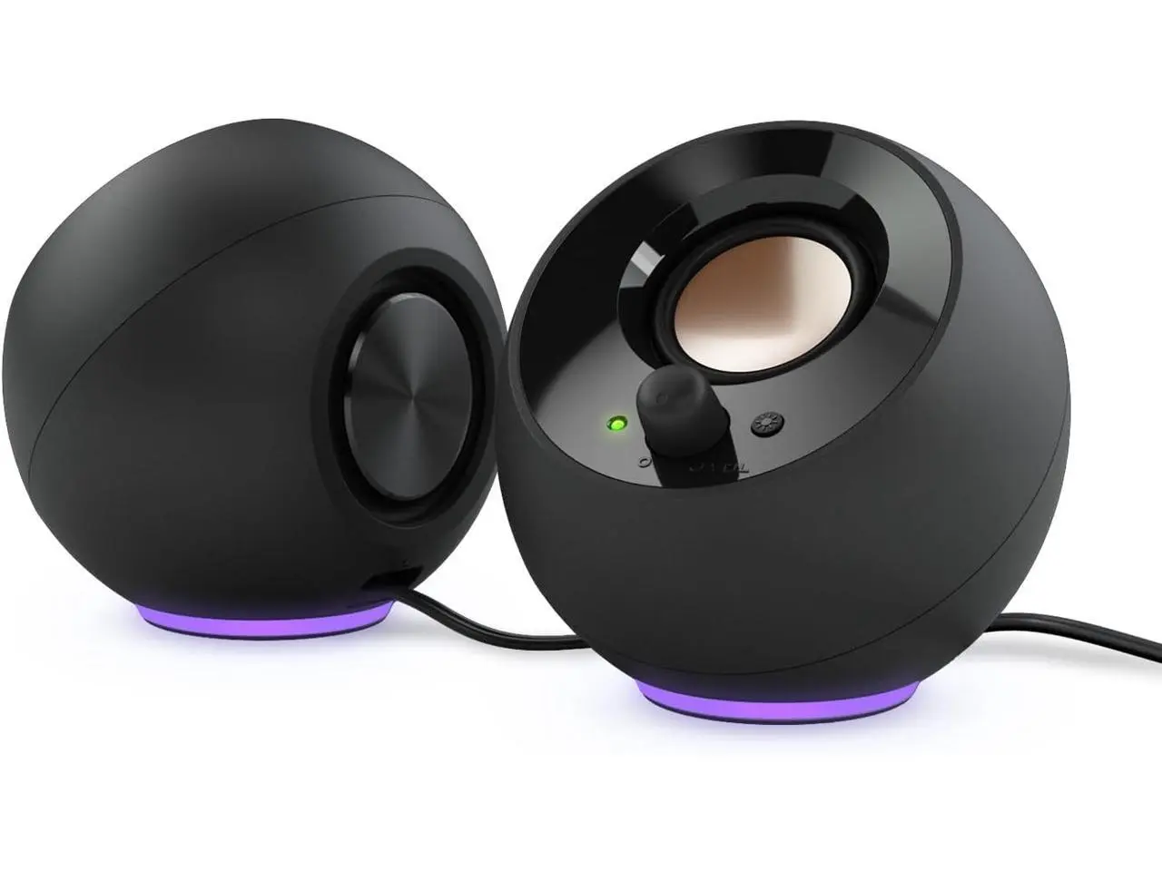 Creative Pebble SE Minimalist 2.0 USB-C Powered PC Speakers with RGB Lighting  3.5 mm AUX-in  Up to 4.4W RMS Power for Computers and Laptops (Black)
