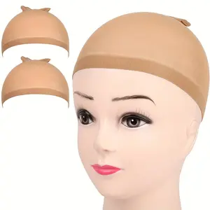 2PCS Cheap Stocking Cap Wig Deluxe Wig Cap Hair Net For Weave Nylon Stretch Mesh Wig Cap Hd Wig Caps For Wigs Natural Skin Color