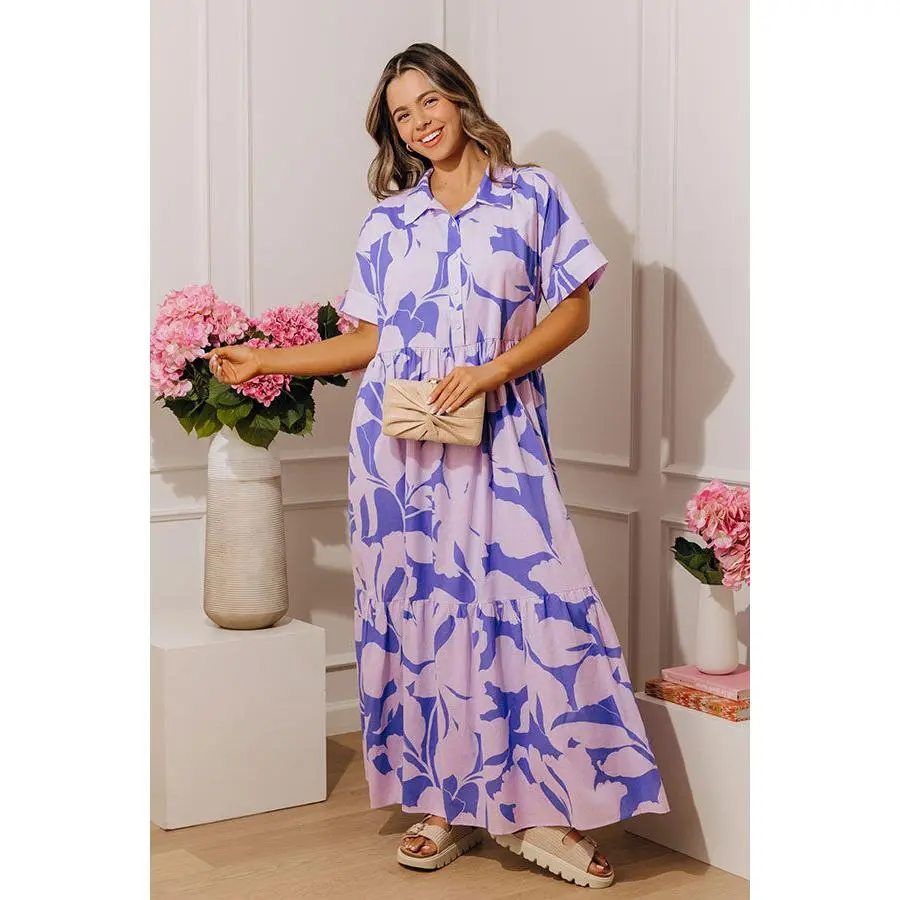 Lavender Fields Floral Maxi Dress