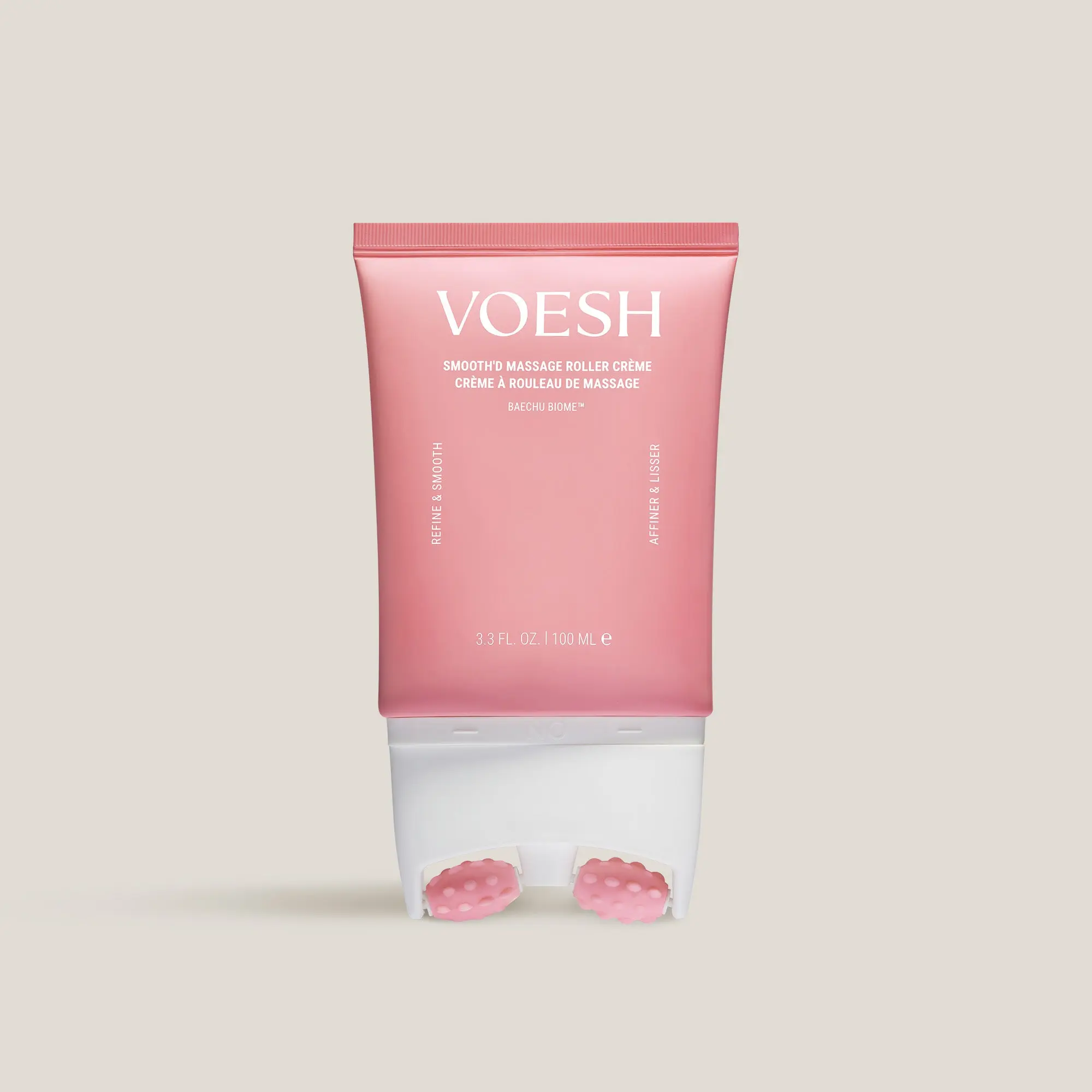 VOESH Smooth’d Massage Roller Crème – Lymphatic Body Cream for Crepey Skin & Puffiness | 2% Caffeine + Hyaluronic Acid Firming Lotion
