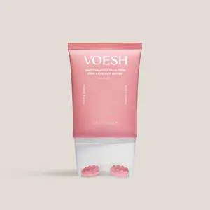 VOESH Smooth’d Massage Roller Crème – Lymphatic Body Cream for Crepey Skin & Puffiness | 2% Caffeine + Hyaluronic Acid Firming Lotion