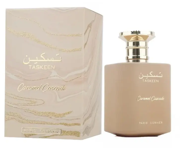 Paris Corner Taskeen Caramel Cascade Unisex EDP, 3.4oz(100ml) Single Item - Evening Wear EDP with Sweet Floral Accords, Woody Undertones, Vanilla, Blueberry, Scent Profile, Perfumes for Women