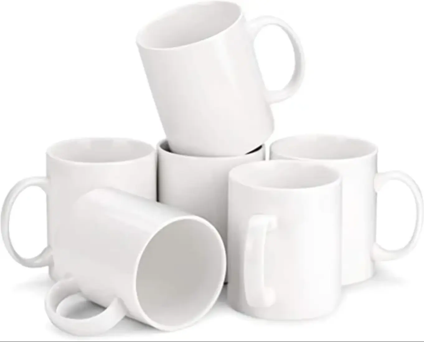 10-Pack 11oz Ceramic Sublimation Mugs for Print-on-Demand & Personalized Gifts - Drinkware,Tumbler, Cup, Coffee, Reusable