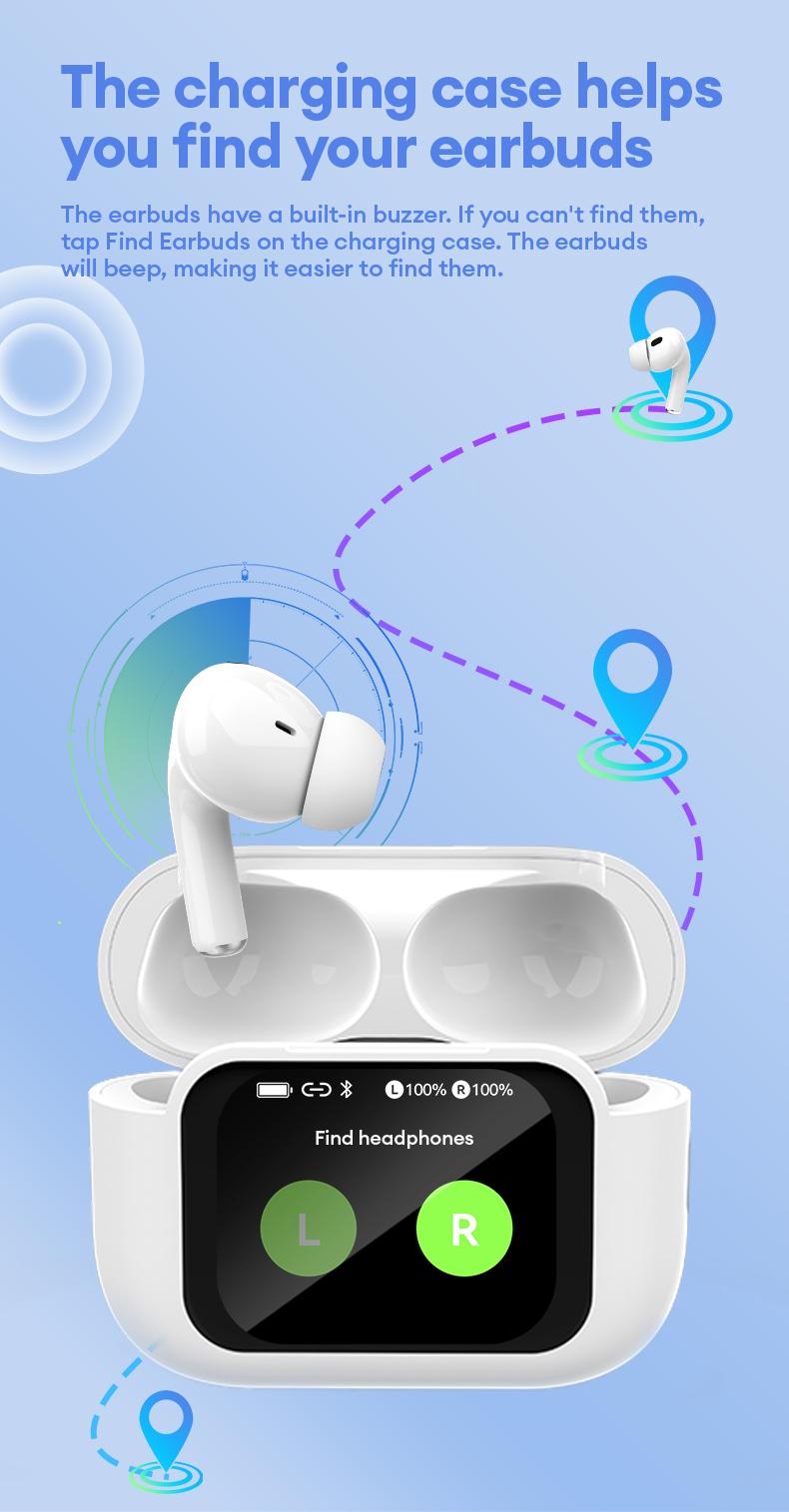 MGALL Y49 Multifunctional Wireless Headphones Supports 169 Language Translation, with 2025 Bluetooth 6.0, Colorful LCD Smart Touch Screen, Personalized Screensaver, Hi-Fi Sound, IPX5 Waterproof, Ideal for Office, Study, Sport & Calls