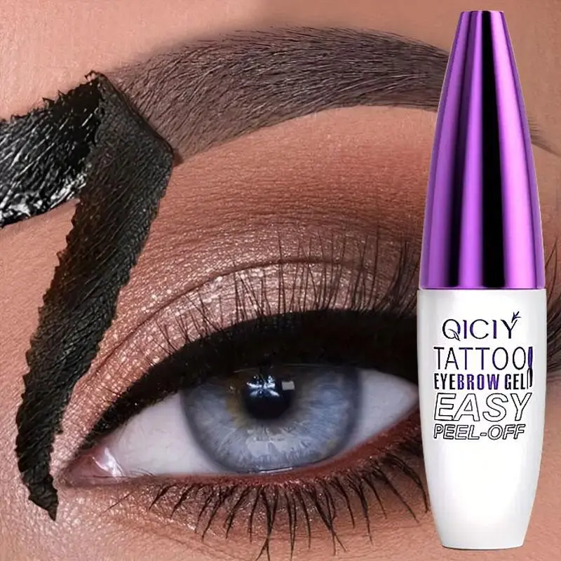 Easy Peel-Off Eyebrow Gel-Waterproof &Sweatproof, Long-Lasting Black or Brown TattooTint, Film Forming, Medium Coverage for All SkinTypes,Gifts girlfriend