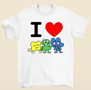 I Love BFDI Animated Object Show Graphic Tee Meme Fan Shirt