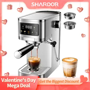 Professional Espresso Machine 20 Bar with Milk Frother Steam Wand and Touchscreen, Compact Stainless Steel Coffee Machine with Adjustable Temperature Coffee Making Machine