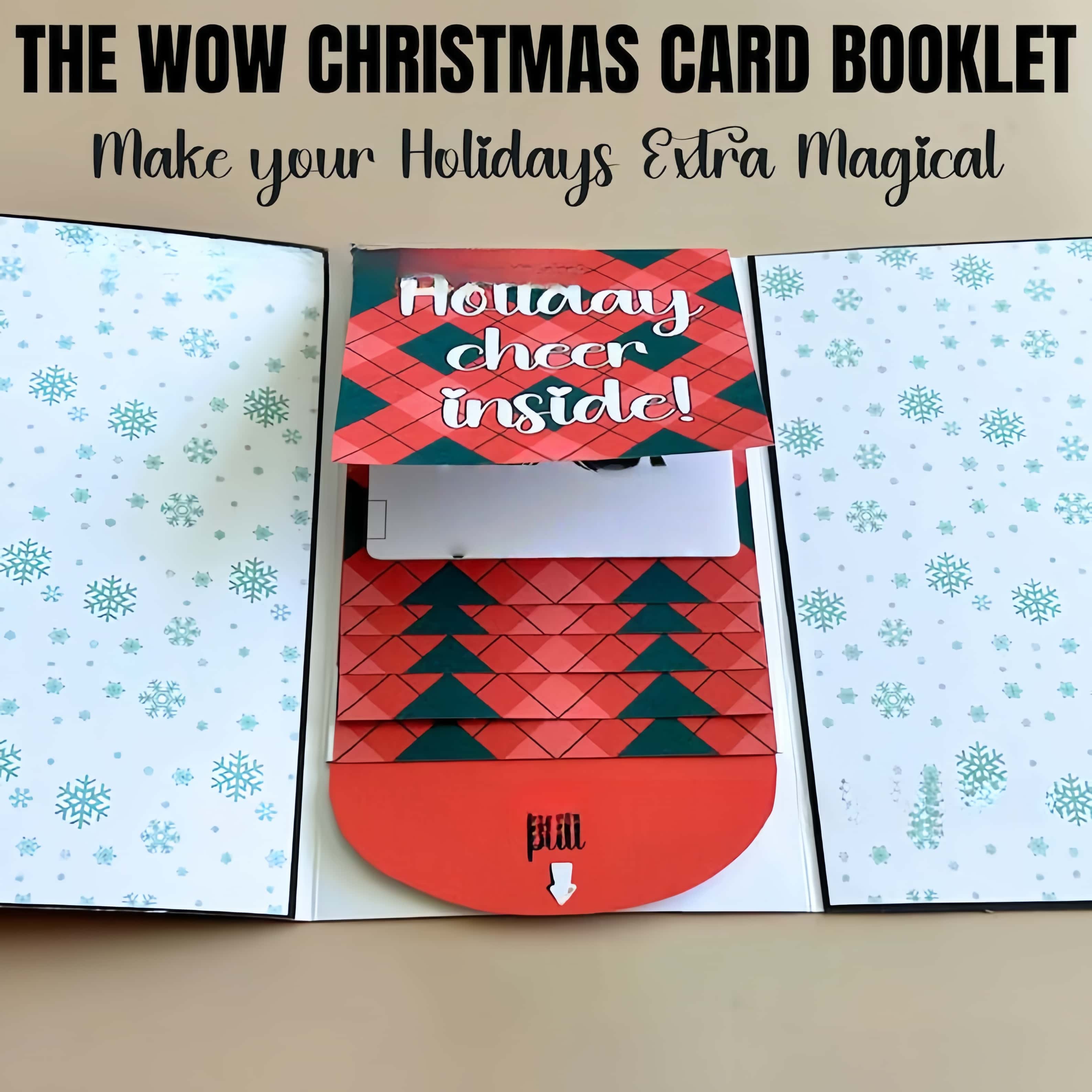 Handmade Waterfall Christmas Gift Card Booklet,Christmas Card Album - Gift Card Holder, Perfect Christmas Gift for Family & Friends, Flip Rotating Card Album, Suitable for Parties & Gatherings-MM