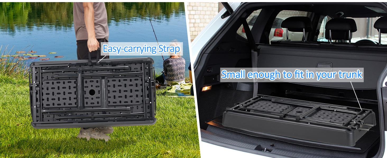 AHB Outdoor Cooler Table with Drain, Folding Ice Cooler Table with Removable Matching Skirt, Portable Table Coolers 4 Foot for Party BBQ Camping Wedding