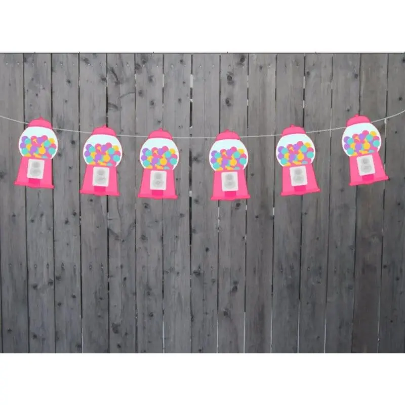 Pink GUMBALL MACHINE GARLAND Bubble Gum Machine Garland Candy Garland Sweet Sixteen Banner Candy Banner Candy Decoration Bubblegum Machine