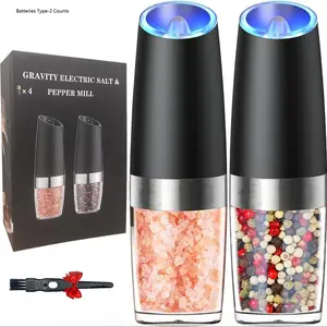 Electric Salt & Pepper Grinder Set, 1/2 Counts Battery Powered Household Seasoning Grinder, Portable Handheld Grinder for Kitchen(without Battery), Gift