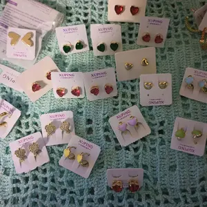 heart earrings 14k gold plated