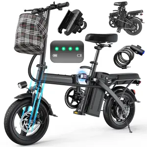 Electric Bike for Adults and Teens, 520W-560W Motor, 20-24MPH, 32 Miles Range, 48V 10Ah Battery, 3-Level Pedal Assist, 14" Foldable Mini Electric Bicycle, UL 2849 Certified compact detachable Folding Commuter bicicleta electrica plegable deal ebike