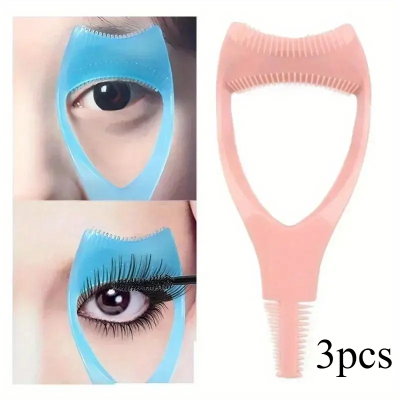 3pcs Plastic Portable Mascara Shield Applicator Mascara Lash Separator Eyelash Guide Aids Eye Lash Comb Eyelash Curler Women Girls Eyes Makeup Tools Cosmetic Makeup Tool Cosmetics Makeup Tools
