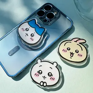 Chiikawa Kawaii Phone Grip, Usagi Hachiware Acrylic Charm, Cute Animal Kindle Stand & Phone Holder Accessory