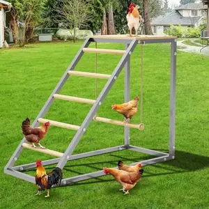 Free-Standing Chicken Perch, Chicken Roosting Bars with Removable Swing and Ladder Design for Backyard Farm, Chicken Perch for Coop, Easy Installation, 37.6" L x 15.7" W x 27.5" H