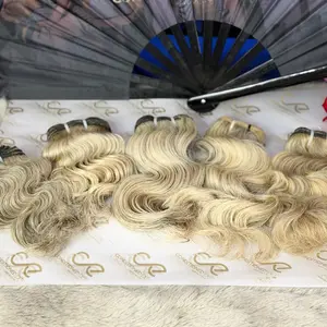 Raw Single Donor Strawberry Blonde Gray Bundles - Curly Indian Temple Hair with Salt Pepper Mix - 3.5-4oz Per Bundle - Limited Stock