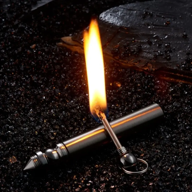 Waterproof Multifunctional Zinc Alloy Keychain Lighter - Refillable Fuel Buckle, Compact, Pocket-Friendly, Windproof Flame, Eco-Friendly, Long-Lasting Hiking Gear for Outdoor Camping, Unique Gifts for Boyfriend, Family, Colleagues (Fuel Not Included)