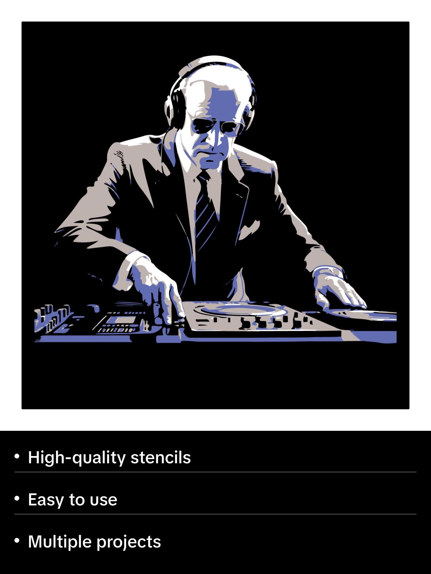 Stencil Stop DJ Joe Biden 4-Layered Stencil Set