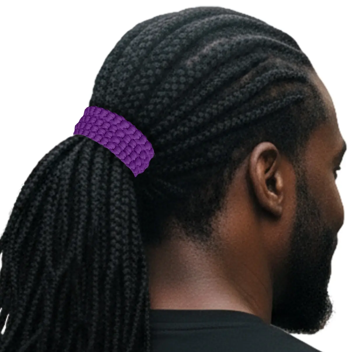 Men's Hair Ties Jumbo Size 2-Pack Orchid Super Stretchy for Locs and Braided Hair Soft & Strong Made in the USA