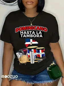 100% Cotton Dominicano Hasta La Tambora Camiseta Festival RD T-Shirt