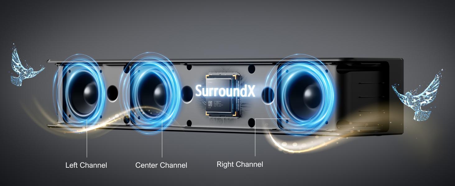 ULTIMEA Poseidon D70 7.1ch Soundbar with Wireless 6.5" Subwoofer, Surround Sound System for TV, App Control, 410W Peak Power, Soundbar for TV, Movie, Music, 4 Wired Surround Speakers, Bassx, Home Theater Sound System, Bluetooth, HDMI, AUX, APP Control