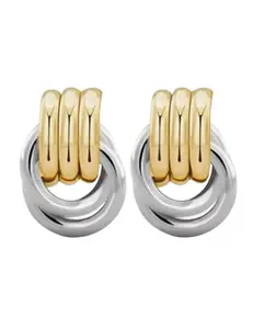 Austin Blaze Corinne Double Knot Earrings in Gold and Silver