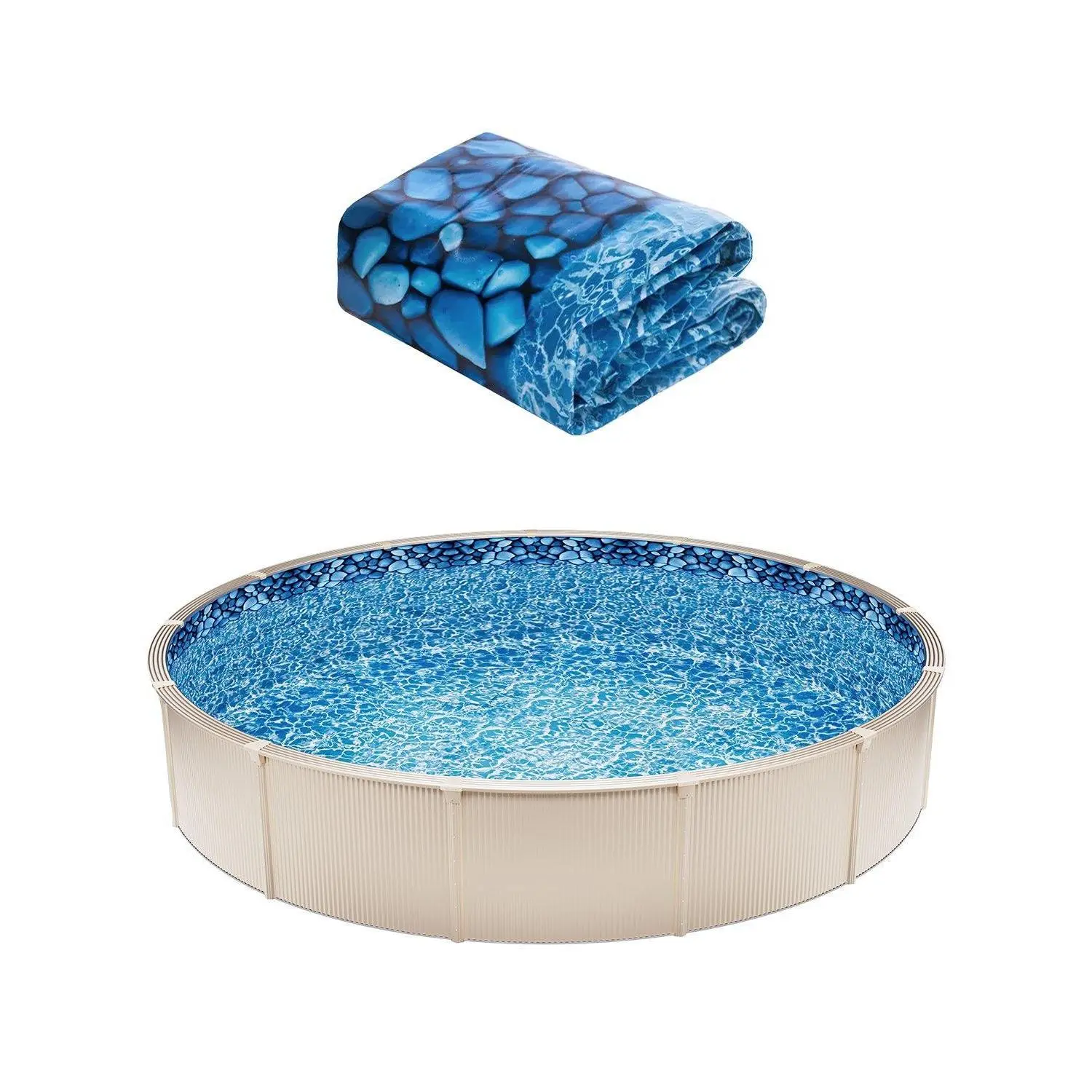 【SummerFinds】VEVOR 21-ft Round Above Ground Pool Liner,  , Unibead Pool Liners, Standard Gauge, 52inch Wall Height, Designed for Steel Sided Above-Ground Swimming Pools