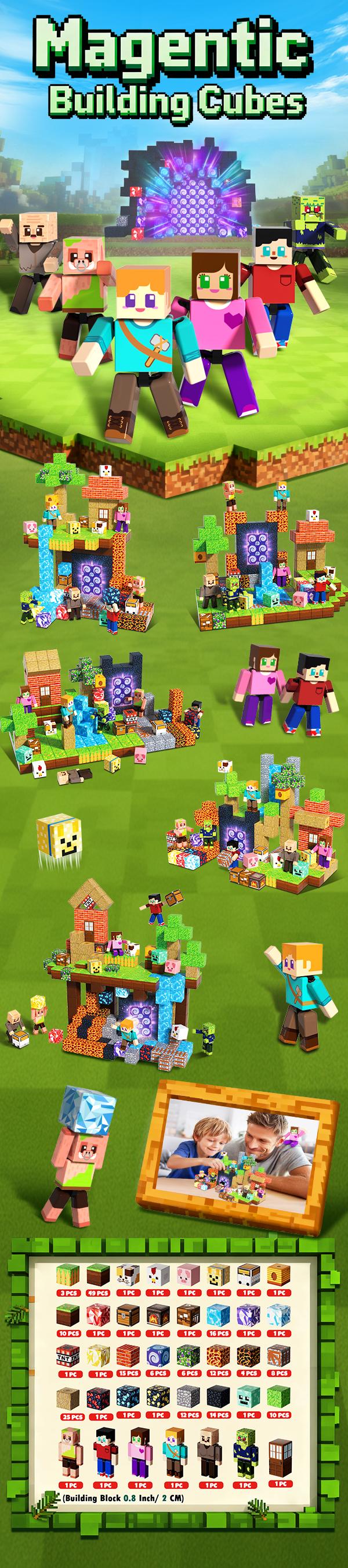 Magnetic Blocks-210PCS Magnetic Building Blocks for Kids, Educational & Creative Play, Stable & Easy Assembly, Perfect for Ages 3+