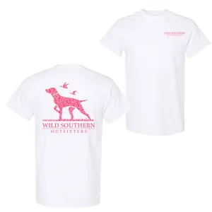 Unisex🐕 Pink Camo Hunting Dog Graphic T-Shirt for Women, Southern Style Camouflage Tee, Casual Cotton Streetwear Top, Trendy Country Girl Outfit🌸, Perfect for Outdoor Adventures🌿, Comfortable and Stylish Wear, Fits