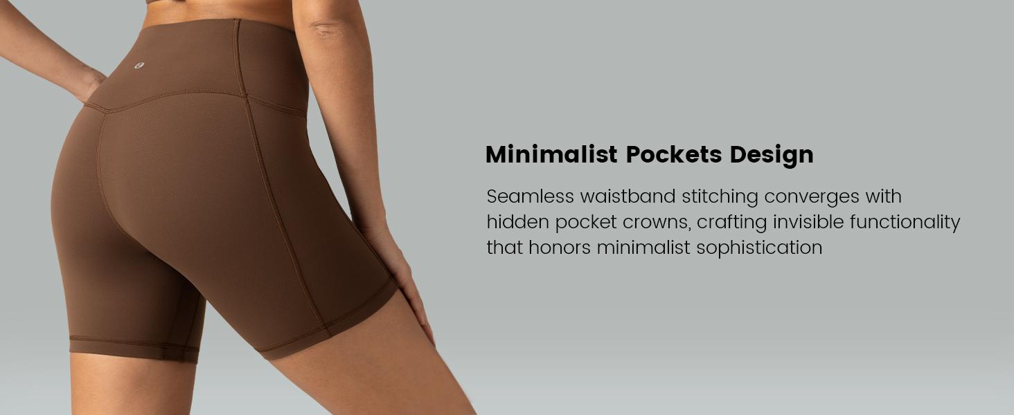 Colorfulkoala High Waisted No Front Seam Biker Shorts for Women 6" Athletic Shorts with Hidden Inner Pocket Sports Shorts for Gym Yoga Running