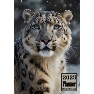 2025 Planner: Snow Leopard Animal themed Cover Daily Weekly Diary 12 Month Calendar Vision board Schedule Organizer Goals Address Contact Notes Paperback – September 19, 2024