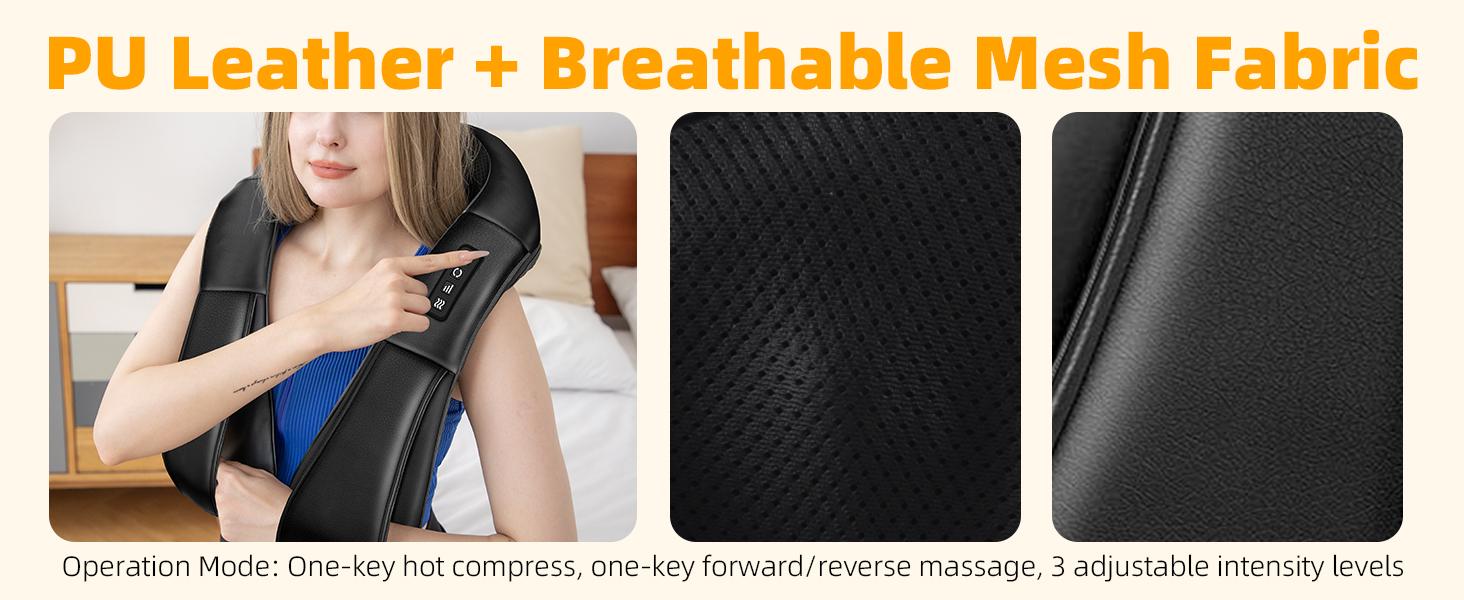 Back Neck Massager for Pain Relief Deep Tissue,Shiatsu Neck and Back Massager Portable Kneading Shoulder Massage for Body Muscle Pain Relief,Gifts for Dad Mom Friends  Daily Relaxing Black