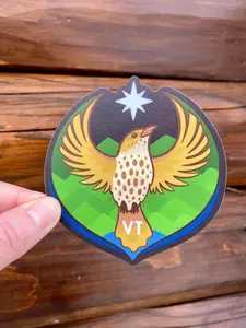 (Set of 2,3,5 pcs) Vermont State Bird Rebel Alliance Sticker, Hermit Thrush VT Sticker, Laptop Water Bottle Decal