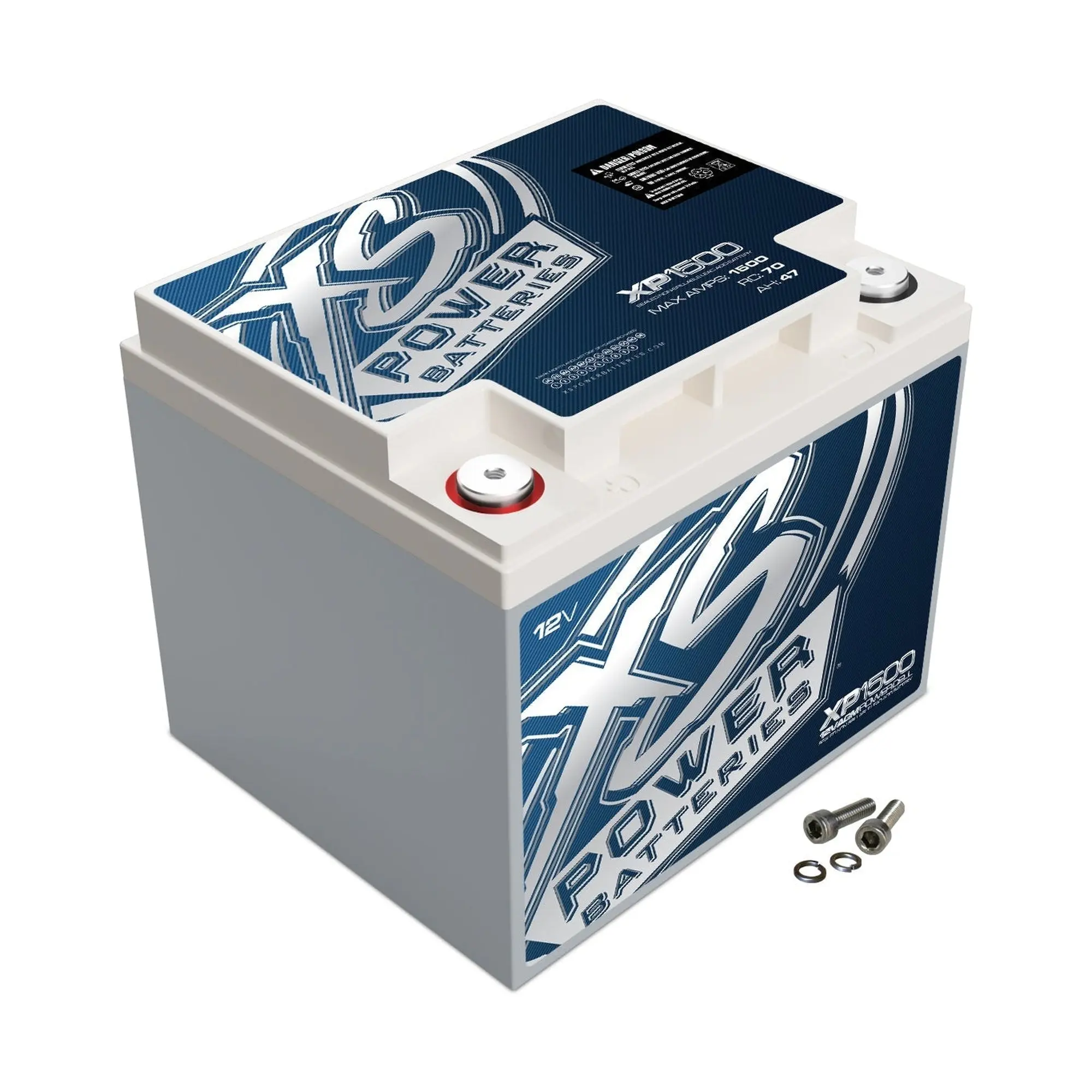 XS Power XP1500 12V AGM Car Audio Battery - 12v Voltage, for Cars' Audio Systems, Automotive & Motorcycle Repair Applications, Batteries