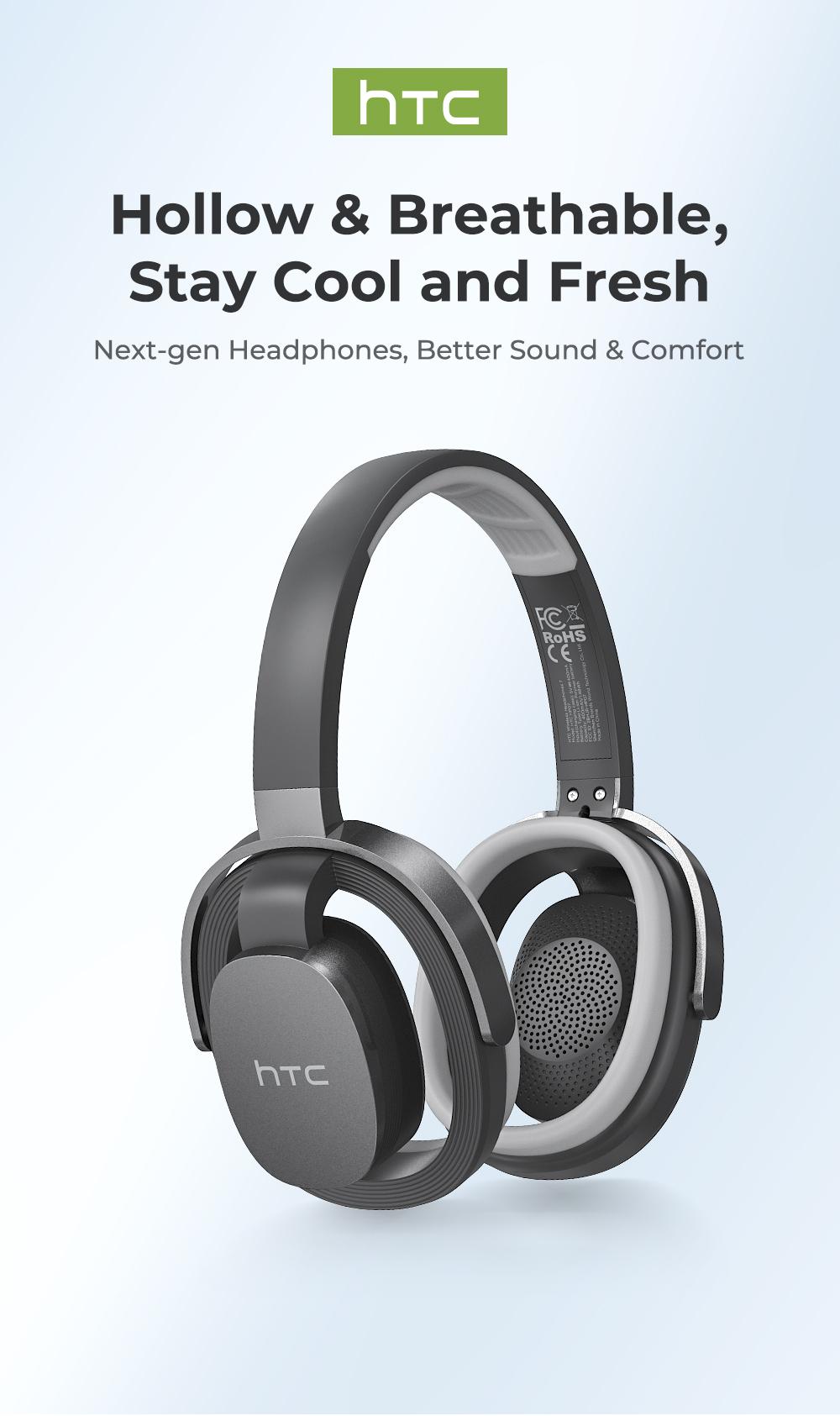 HTC HP07 AI Translating Headphones - 134 Language Real Time Translation Ultra Breathable Open Ear Design 30 Hour Battery HD Calls Sport Level Waterproof Lightweight Comfortable